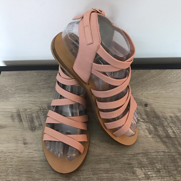 J CREW Peach LEATHER Strappy GLADIATOR SANDALS  6 - Picture 5 of 6